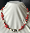 Orange Semi-Precious Necklace with Sterling Siver Feature