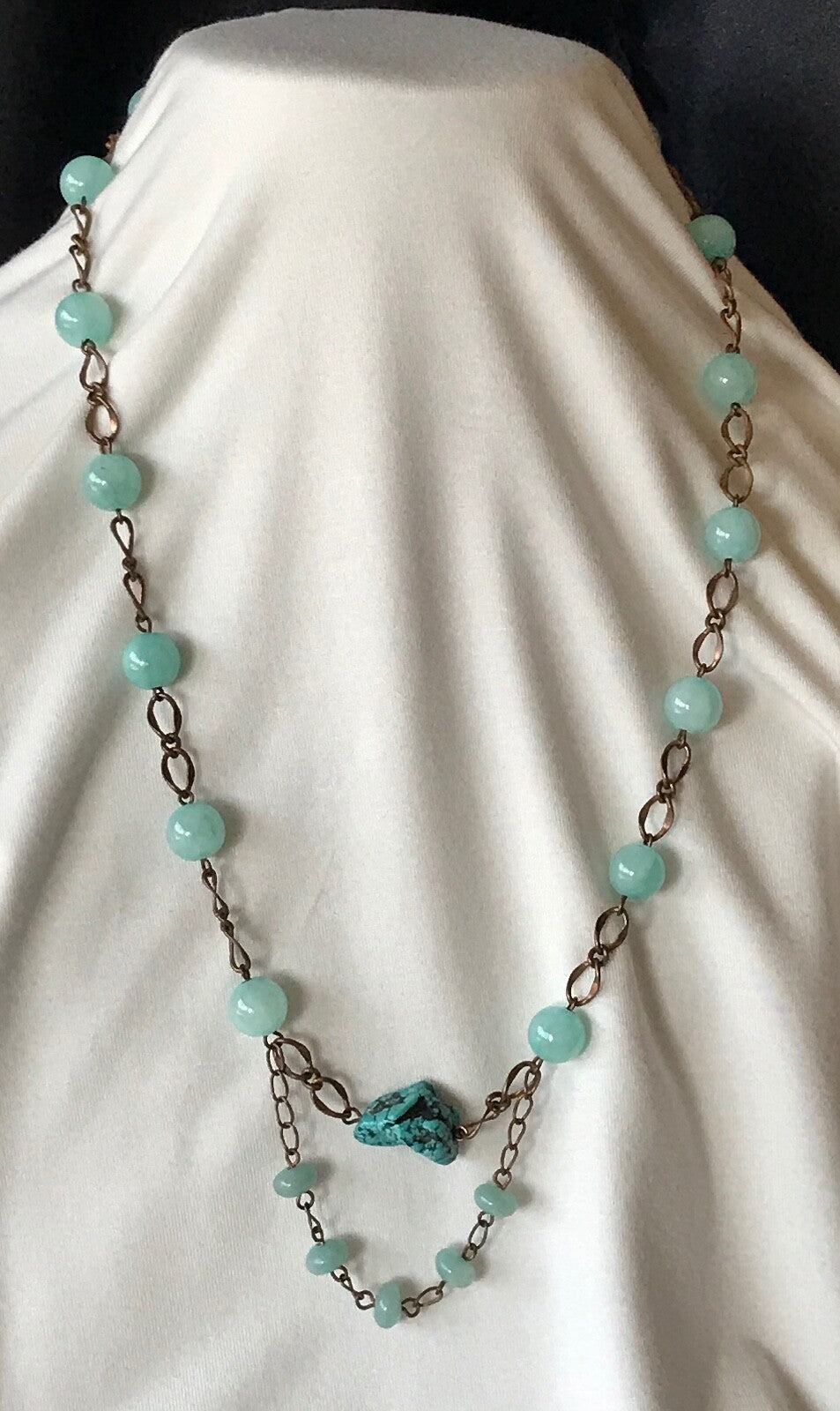 Mint Jade & Turquoise on Chain Necklace