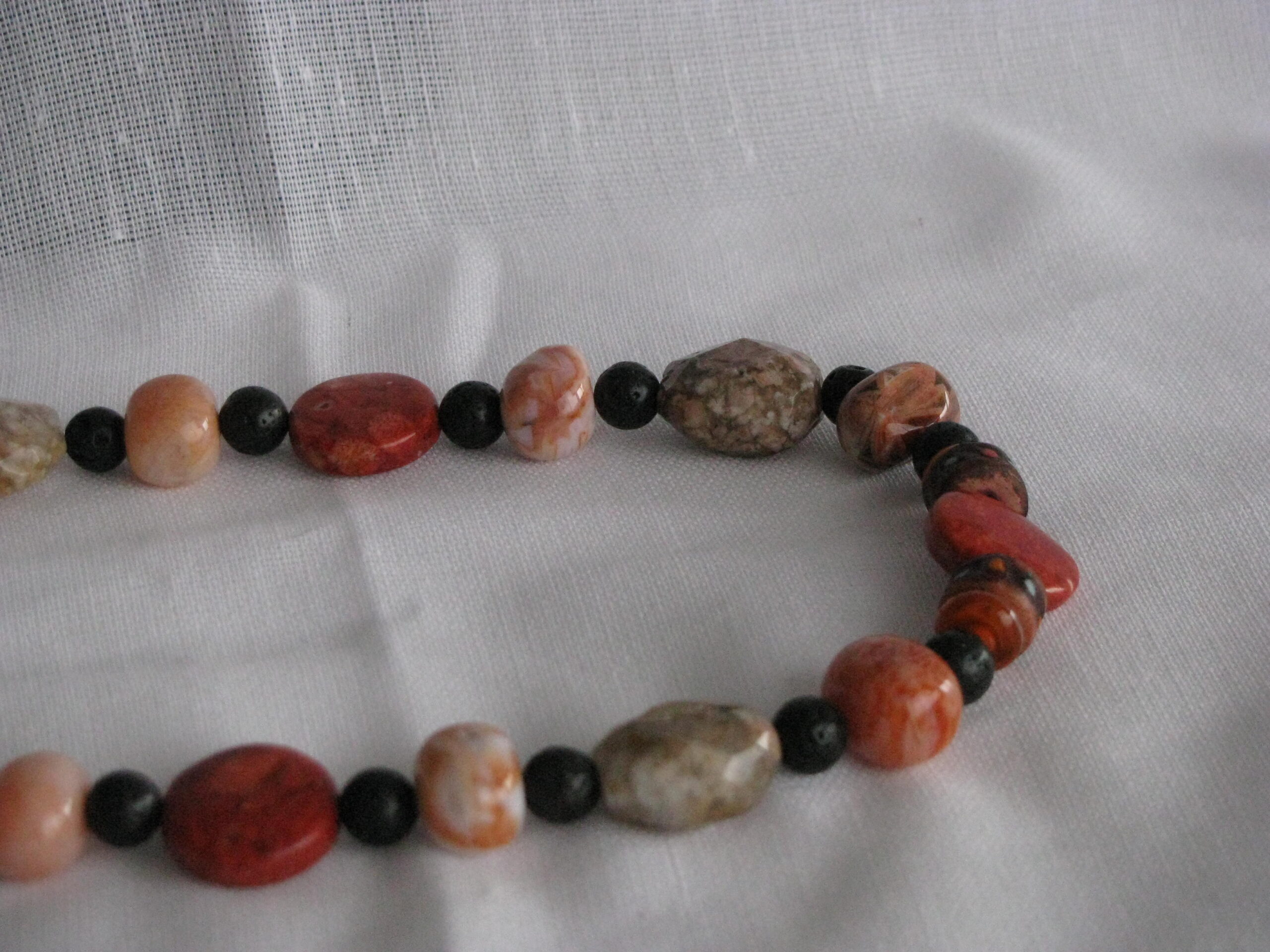 Moss Agate with Coral on Whte