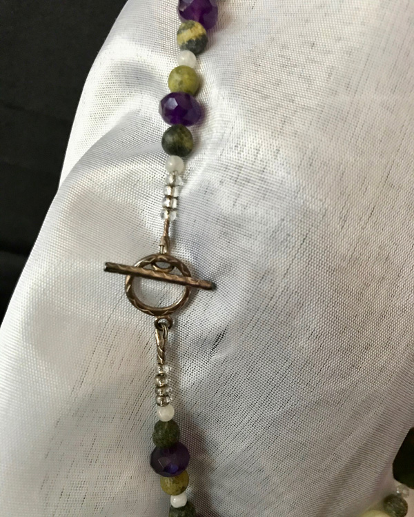 Olive Green Dioptase with Amethyst. -2