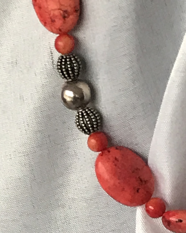 Orange Howlite with Silver-1