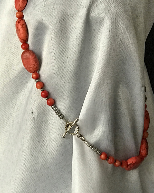 Orange Howlite with Silver-2