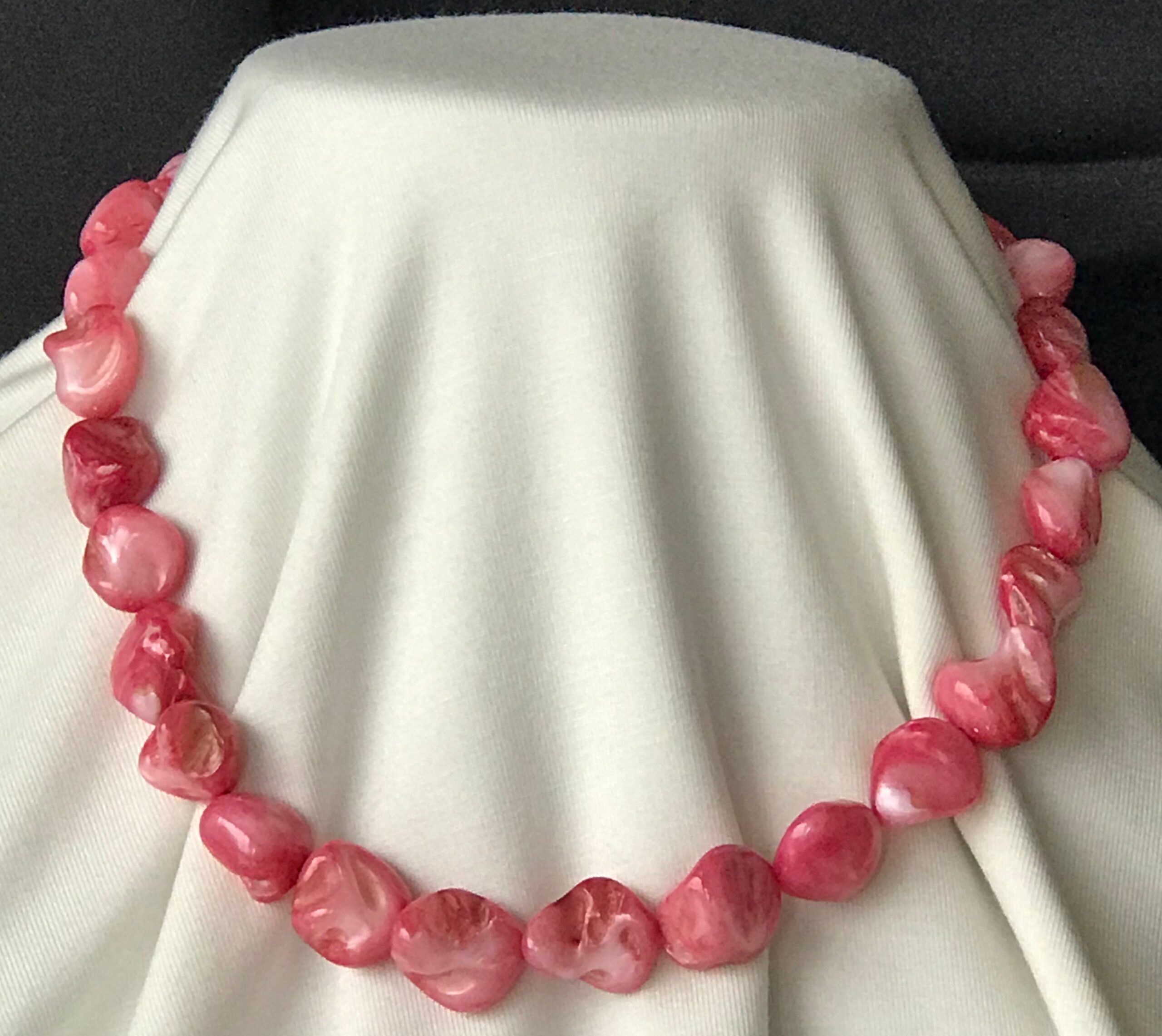 Very Pink Tumbled Keshi Freshwater Pearls -2