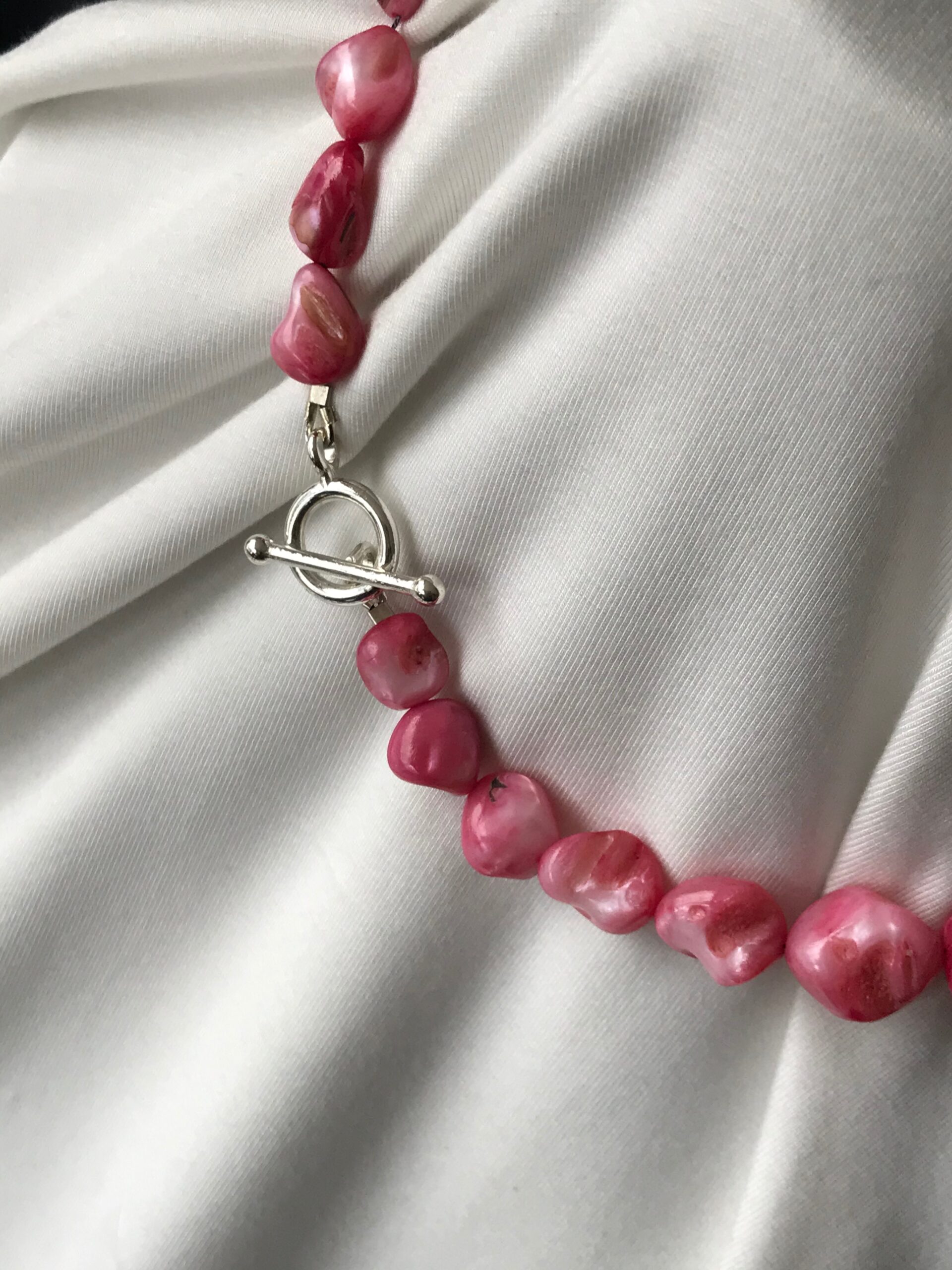 Very Pink Tumbled Keshi Freshwater Pearls -1